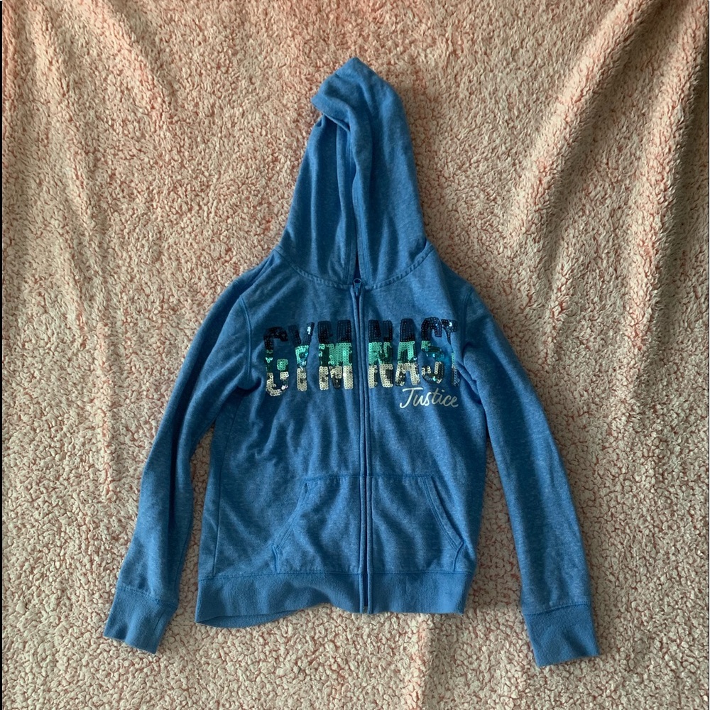 Justice gymnast hoodie and shirt (matching set)